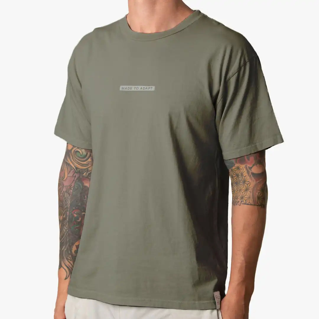 Short Sleeve Graphic Crew Neck - Washed Olive